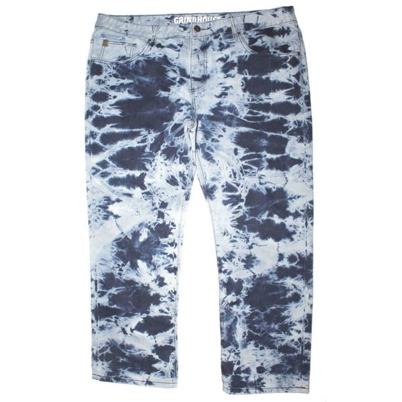 Grindhouse Bleached Washed Jeans Unique Designs‎ Mens Size 44W 31L - Picture 1 of 9